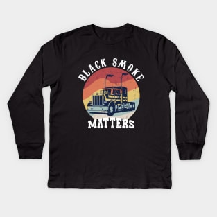 Black Smoke Matters Diesel Trucks Rolling Coal Great Dad Great Mom Kids Long Sleeve T-Shirt